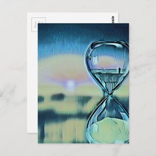 モダンでカラフルな砂時計の時の経過 ポストカード (正面/裏面)