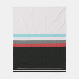 モダンでカラフルな縞模様 フリースブランケット