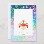 モダンでカラフルな雪の結晶の冬のクリスマス パーティー 招待状 (裏面)