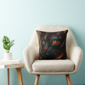 モダンでカラフルな黒猫アートクッション クッション (椅子)