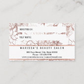 モダンでガーリーなばら色の金ゴールドの花の紹介カード 紹介カード (裏面)