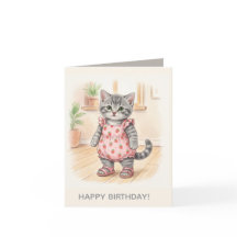 モダンでキュートなピンクの子猫のデザイン 子供の誕生日