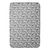 モダンでキュートなブラック＆ホワイトのヒッピーダイシーフラワーパターン バスマット (正面縦)