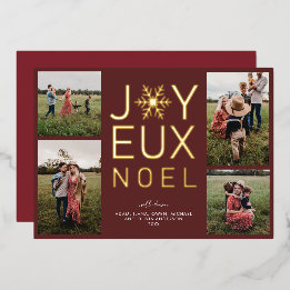 モダンでクラシカルな箔押しホリデーカード「Joyeux Noel」 箔招待状