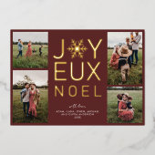 モダンでクラシカルな箔押しホリデーカード「Joyeux Noel」 箔招待状 (正面)