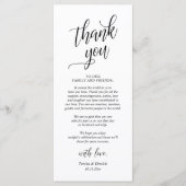 モダンでクラシカルな結婚式のディナーの御礼カード プログラム (正面)