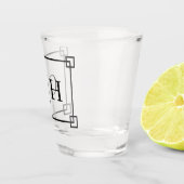 モダンでクラシックなフレーム及びモノグラムの手紙 ショットグラス (右)