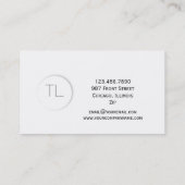 モダンでクラシックなモノグラムの名刺のテンプレート 名刺 (裏面)