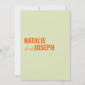 モダンでクラシックな明るい伝統的なカラフルな結婚式 招待状 (裏面)