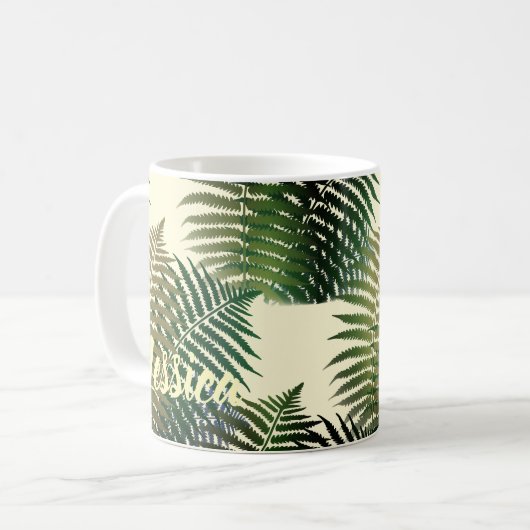モダンでクラシックな熱帯やしカスタム コーヒーマグカップ (正面左)