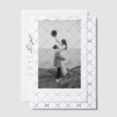 モダンでクリーンなモノクロ写真の結婚式 ベラム紙招待状 (オフセット (招待状))