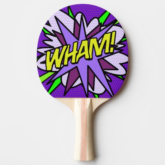 モダンでクールで楽しいWHAMコミックブック 卓球ラケット (正面)