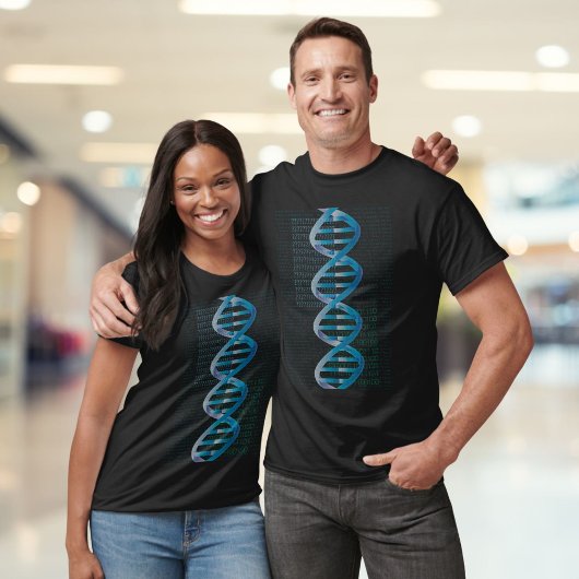 モダンでクールなDNA IDブルーの医療科学デザイン Tシャツ