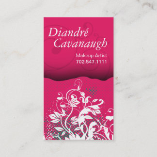 モダンでグランジな花のメーキャップアーティストのテンプレート 名刺