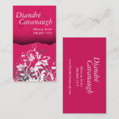 モダンでグランジな花のメーキャップアーティストのテンプレート 名刺 (正面/裏面)