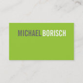 モダンでコンテンポラリーで白い灰色の緑の名刺 名刺 (裏面)