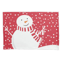 モダンでコンテンポラリーな冬の雪だるま 枕カバー