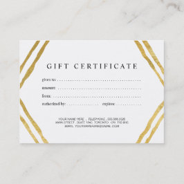モダンでコンテンポラリーな金ゴールドのギフト券 割引カード