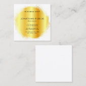 モダンでゴージャスなテンプレート エレガントな疑似ゴールド スクエア名刺 (正面/裏面)