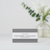 モダンでシックでストライプのな名刺のテンプレート 名刺 (スタンド正面)