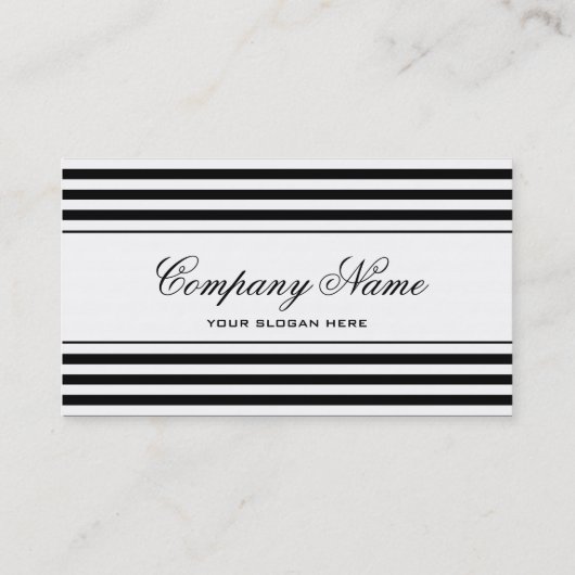 モダンでシックでストライプのな名刺のテンプレート 名刺 (裏面)