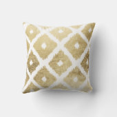 モダンでシックでフェイクな金ぱくのイカットパターン クッション (裏面)