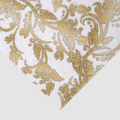 モダンでシックでフェイクな金ゴールドの白いグリッターの花 薄葉紙 (詳細)