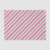 モダンでシックで赤いおよび紫色のストライブ柄の生地 薄葉紙 (正面)