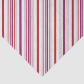 モダンでシックで赤いおよび紫色のストライブ柄の生地 薄葉紙 (詳細)