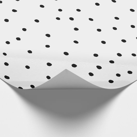 モダンでシックで黒い水彩画のかわいい水玉模様 ラッピングペーパー (角)