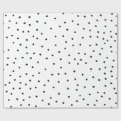 モダンでシックで黒い水彩画のかわいい水玉模様 ラッピングペーパー (フラット)