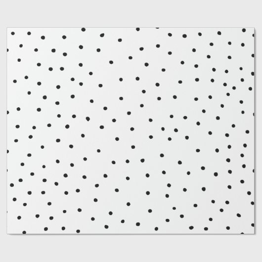 モダンでシックで黒い水彩画のかわいい水玉模様 ラッピングペーパー (フラット)