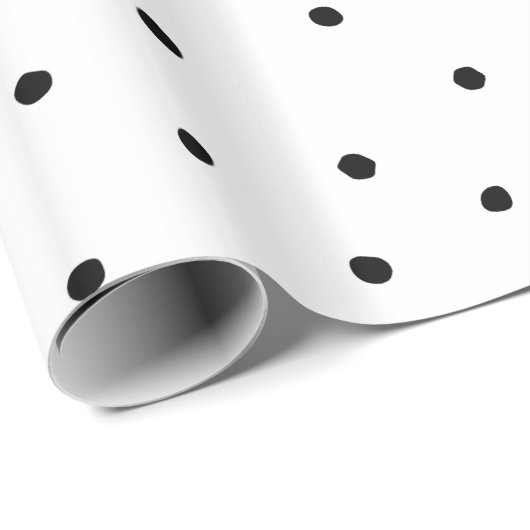 モダンでシックで黒い水彩画のかわいい水玉模様 ラッピングペーパー (ロールコーナー)