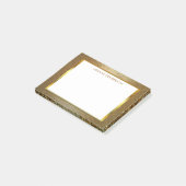 モダンでシックなグリッターの金ゴールドの白い名前入り ポストイット (アングル)