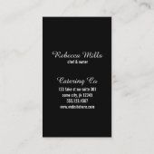 モダンでシックなヒョウのプリントのケータリングのシェフのナイフの調理師 名刺 (裏面)