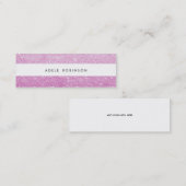モダンでシックなピンクのグリッターの白のストライプ コーリングカード (正面/裏面)