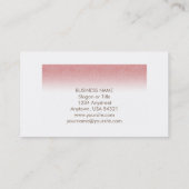 モダンでシックなピンクのダマスク織のシックな名刺 名刺 (裏面)