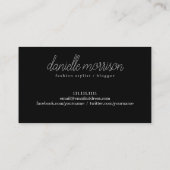 モダンでシックなファッションのスタイリスト俳優モデル 名刺 (裏面)