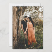 モダンでシックなボヘミアンスタイルの水彩花イラストのウェディング 招待状 (裏面)