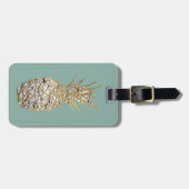 モダンでシックな大理石の金ゴールドのパイナップルフルーツ ラゲッジタグ (正面横)