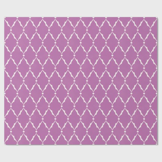 モダンでシックな織り目加工の紫色のイカットのシェブロンパターン ラッピングペーパー (フラット)