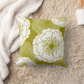 モダンでシックな花は|のアボカドの緑のシルエットを描きます クッション (ブランケット)