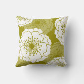 モダンでシックな花は|のアボカドの緑のシルエットを描きます クッション (裏面)