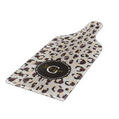 モダンでシックな茶色のチータのプリントパターンモノグラム カッティングボード (角)