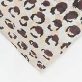 モダンでシックな茶色のチータのプリントパターンモノグラム フリースブランケット (角)