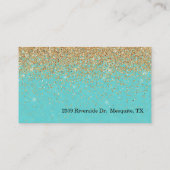 モダンでシックな金ゴールドおよびターコイズのお母さんカード コーリングカード (裏面)