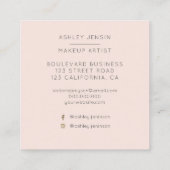 モダンでシックな金ゴールドのグリッターのグラデーションな化粧のプロフェッショナル スクエア名刺 (裏面)