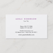 モダンでシックな銀製の情報通のグリッターの白いストライプの 名刺 (裏面)