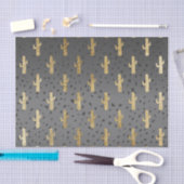 モダンでシックなGeoの三角形の勾配の金ゴールドのサボテン 薄葉紙 (クラフト)