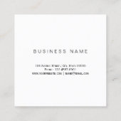 モダンでシンプルではっきりしたなマゼンタのピンクの白い四角 スクエア名刺 (裏面)